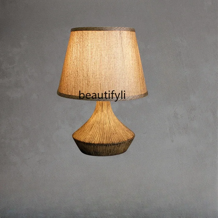 

Bedroom Bedside Lamp Retro B & B Creative Designer Ceramic Fabric Table Lamp
