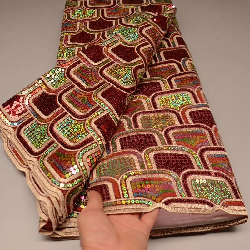 

Французская кружевная ткань с вышивкой, кружево для украшения свадебного платья, 5 ярдов, блестки ML8618