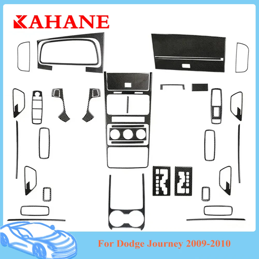 

Car Accessories For Dodge Journey 2009 2010 Carbon Fiber Stickers Black Cover Trim Interior Parts Decorative Mouldings