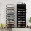 10-layer high-capacity shoe rack with dust cover, 9-compartment shoe rack, space-saving entrance shoe rack, easy to assemble 1