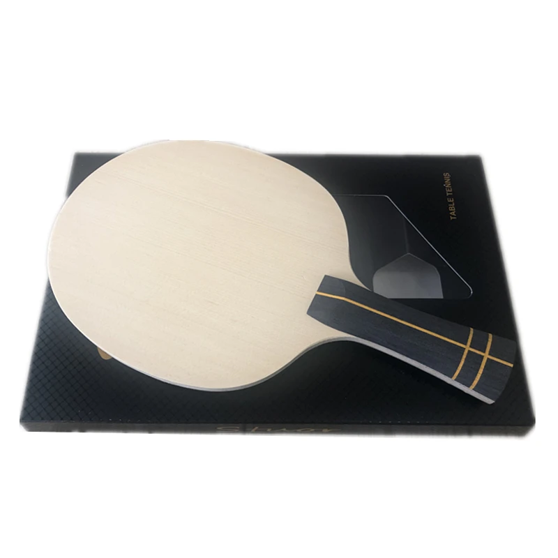 Stuor Nobilis GOLD Carbon Fiber Hinoki Table Tennis Blade Ping Pong Racket 7 layers With Built-out Paddle Racket for Fast Attack