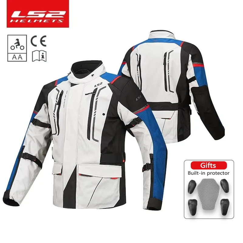 Motorcycle Jacket Motorcycle Clothing Mens Jacket Cardigan Mens Fleece Lined Jacket LS2 NARVIK motorcycle riding suit MJ147 men's motorcycle pull car fall waterproof jacket