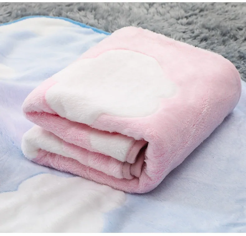 Baby Blanket Baby Boy Girl Swaddle Wrap Infant Stroller Cover Kids Bedding Blanket Baby Blankets Newborn 3D Clouds Print Flannel 6