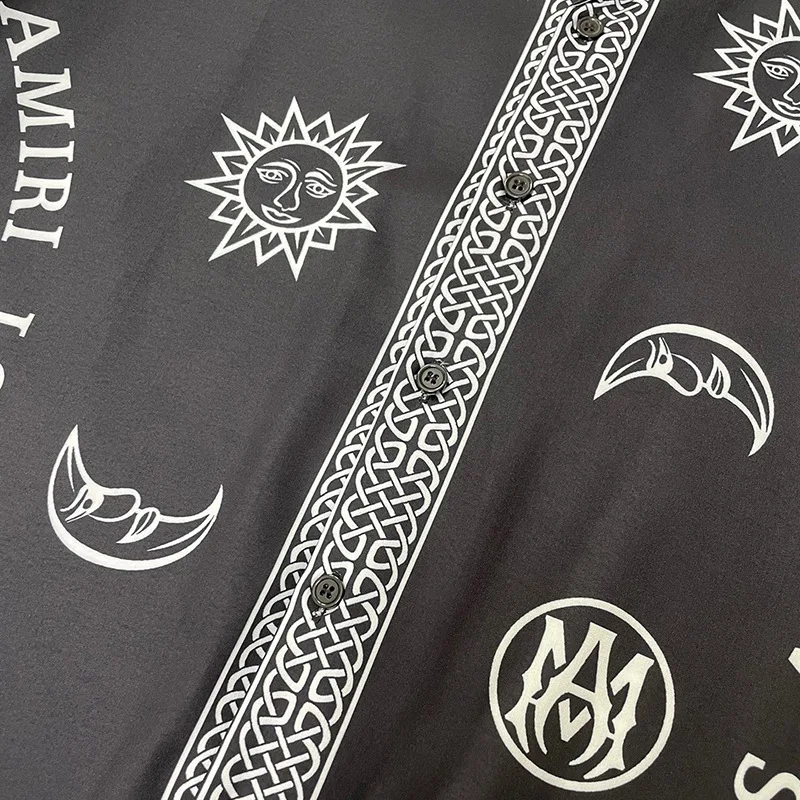 Letter Printed Shirt Mens Summer Clothes Casual Short Sleeve Social Shirt Manga Longa Prom Party