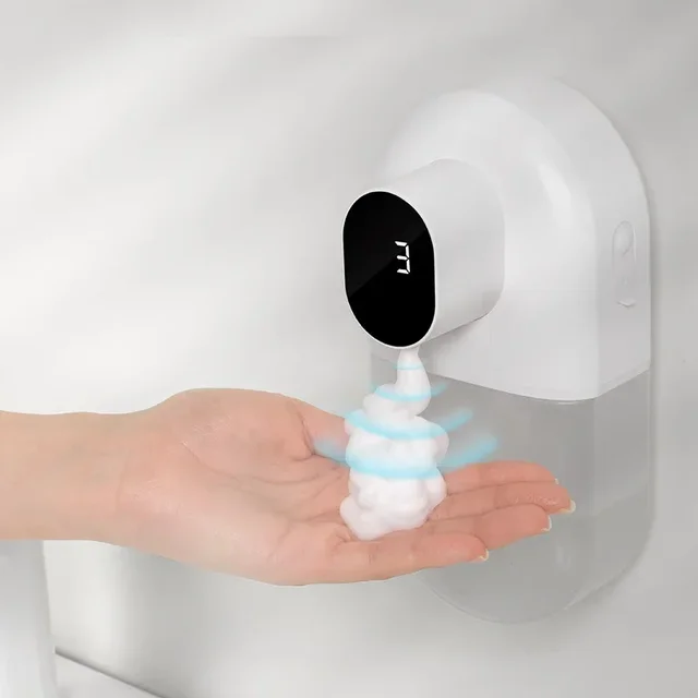 USB อัตโนมัติโทรศัพท์มือถือเครื่องจ่ายสบู่โฟมเหนี่ยวนําสมาร์ทติดผนังตู้ทําสบู่อุปกรณ์ห้องน้ํา 500ml 1