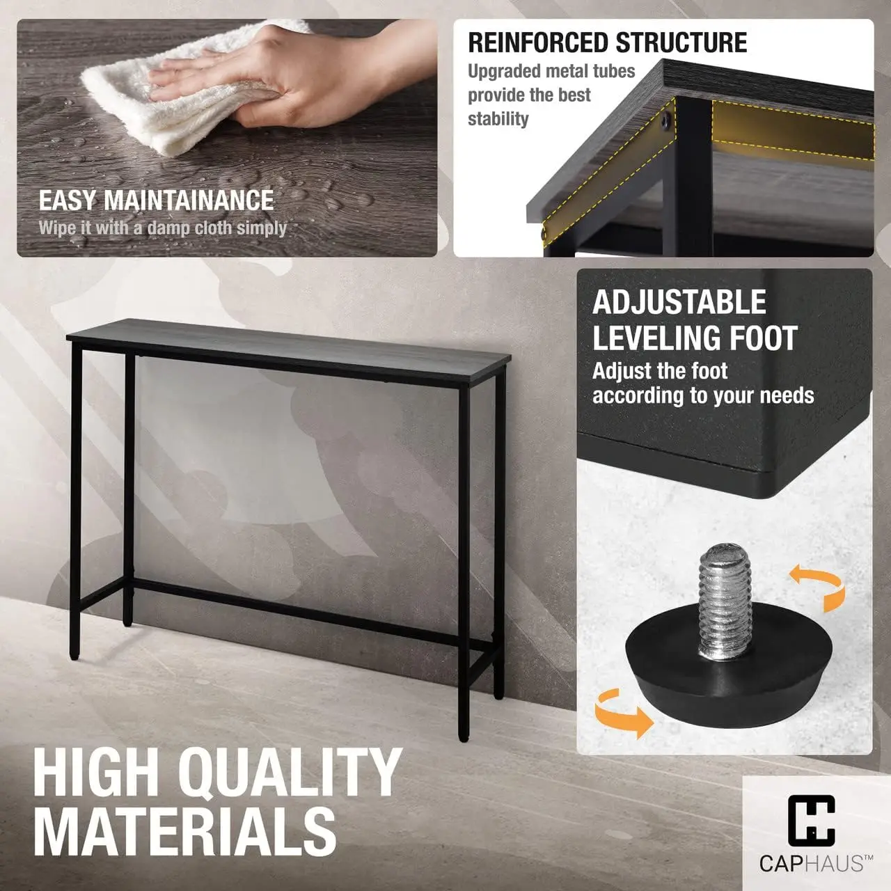 41” Classic Console Table for Entryway, Modern Sofa Table for Living Room, Industrial Sofa Console Table, Snack Entrance Table 6
