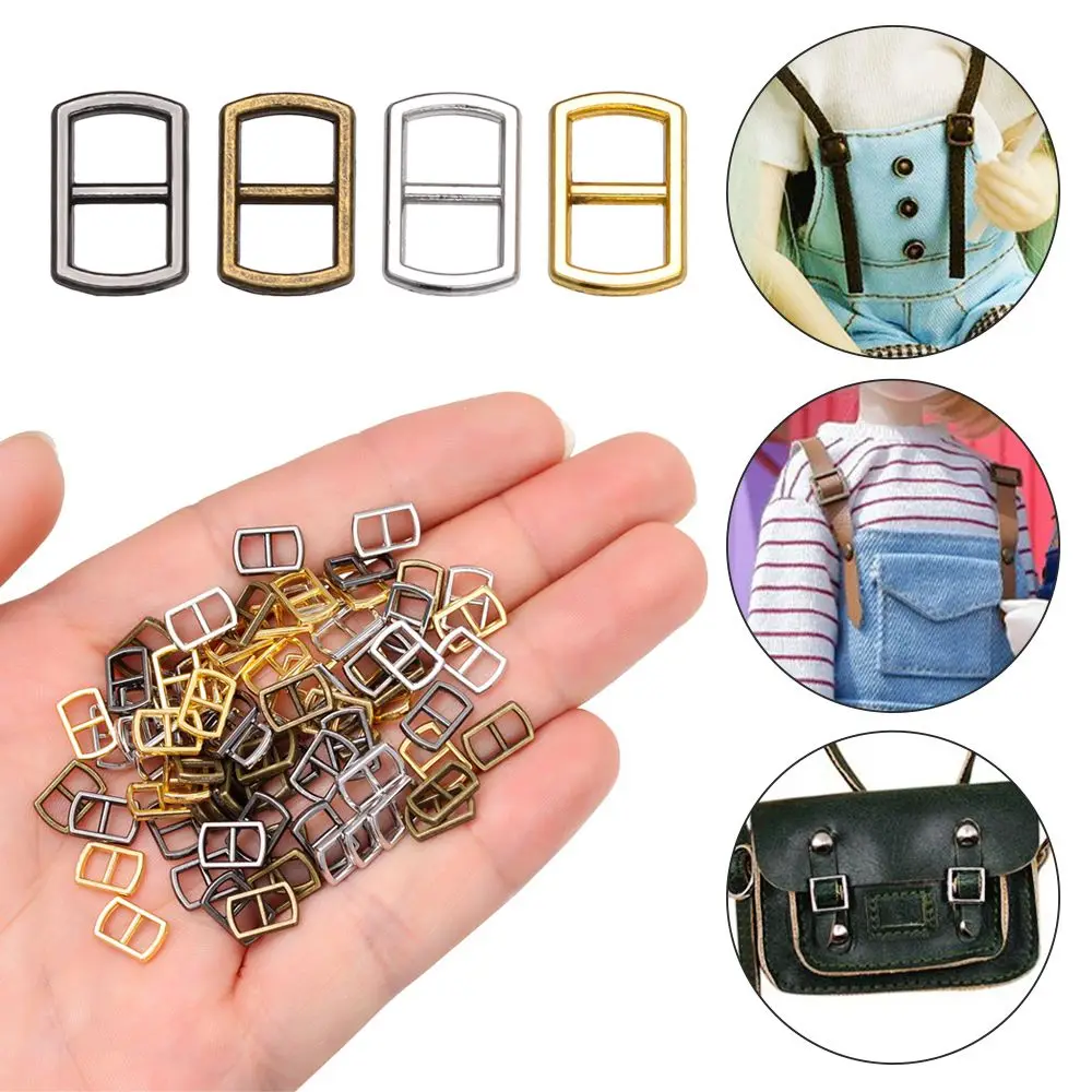 Mini Metal Tri Glide Belt Buckles for Doll Clothes Accessories