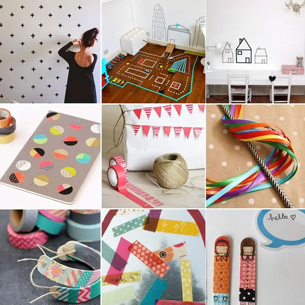 5D DIY Diamond Painting Tools 50 Rolls Glitter Washi Masking Tape Set to Keep Painting Clean Embroidery Cross Stitch Accessories