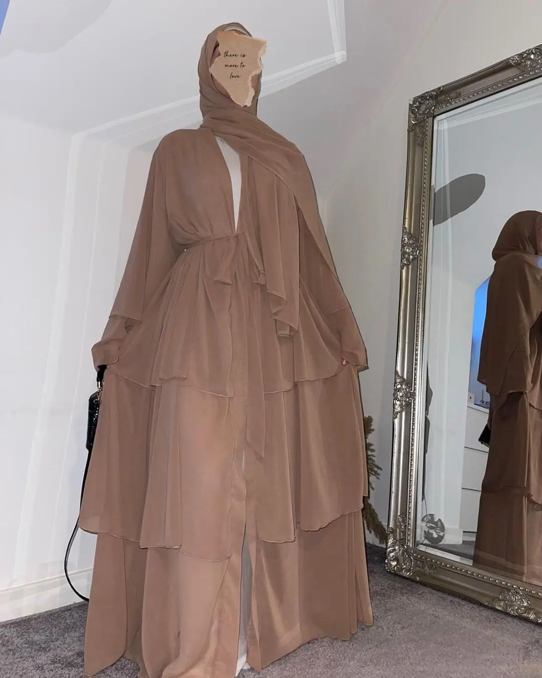 3 Layers Chiffon Open Abaya Kimono Turkey Muslim Dress Ramadan Eid Plain Abayas for Women Dubai Islam Clothing Kaftan Hijab Robe