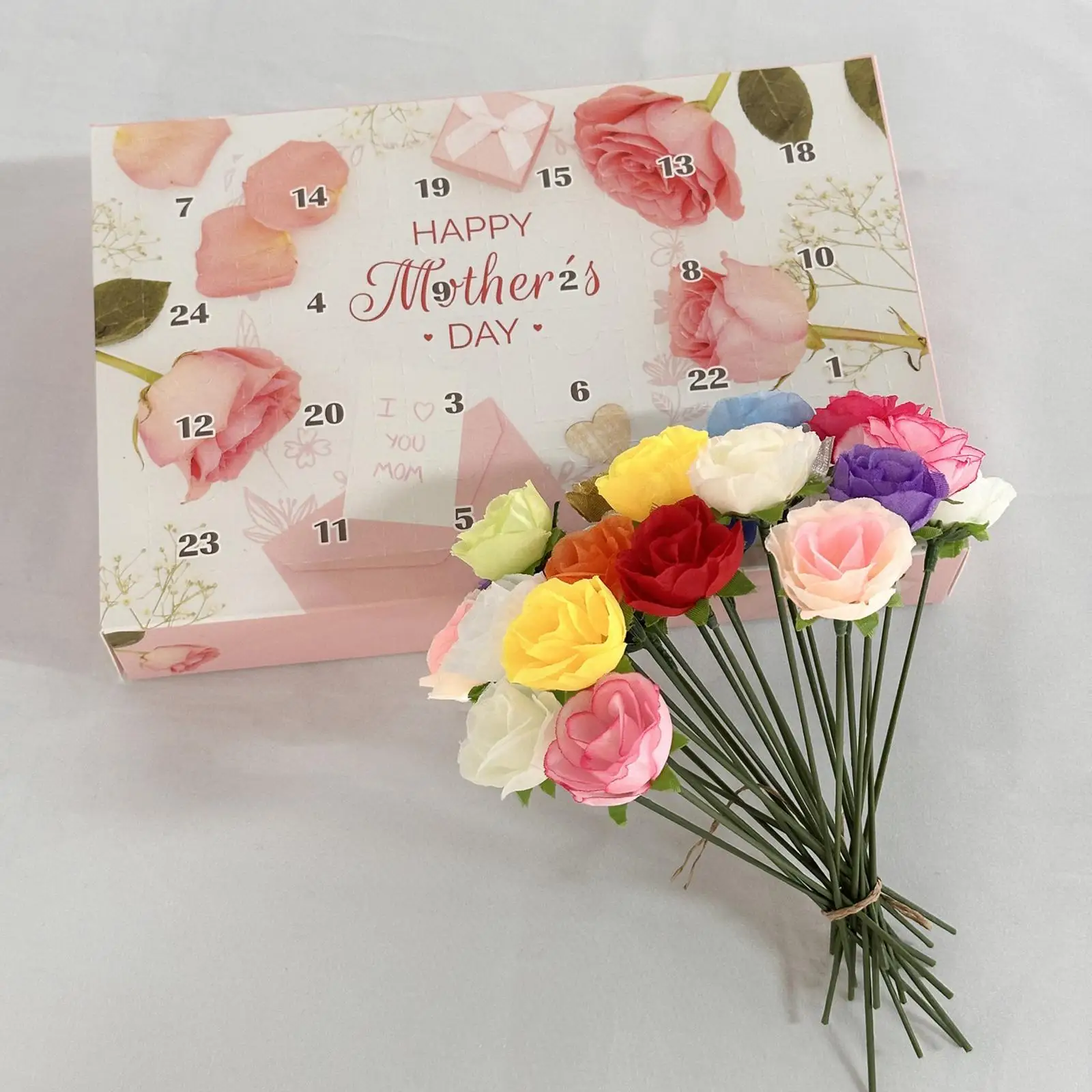 Creative Flower Gift Box Silk Flower Elderly Flower Gift Flower Bouquet for Ceremony Wedding Mother`s Day Anniversary Engagement