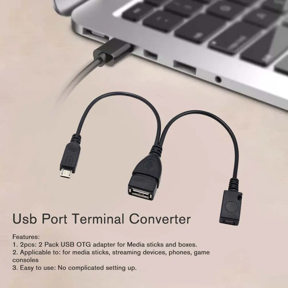 

2pcs USB Port Terminal Adapter Otg Cable For Fire Tv 3 Or 2nd Gen Fire Port Terminal Converter For Media Stick