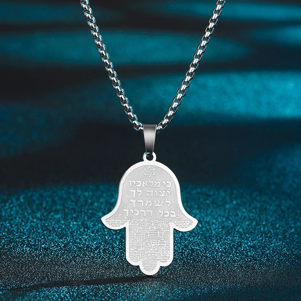 QIMING-Hamsa Mão de Fátima Colar de Pingentes para Mulheres, Artesanal,  Jerusalém, Jóias de Aço Inoxidável, Colar Pagão - AliExpress, image size:1050x1050