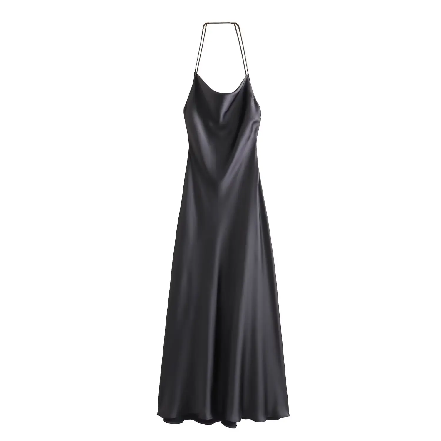 TAOP&ZA Women's 2025 Spring New Sexy Backless Slim Satin Lingerie Dress 8937361 5