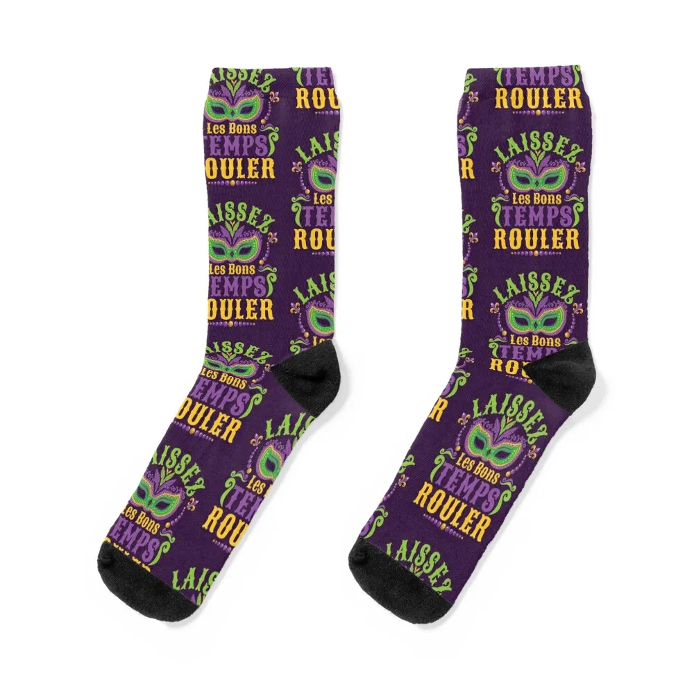 

Laissez Les Bons Temps Rouler Mardi Gras Let The Good Times Roll Socks anti slip football Stockings man Socks Men Women's