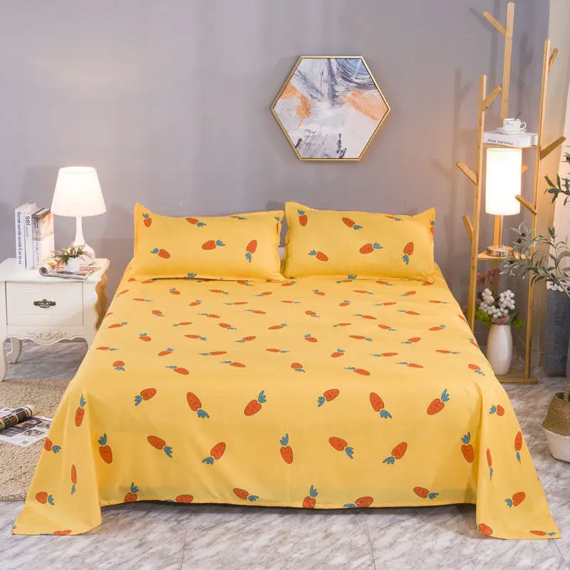 Kawaii Cow Printed Sheets Students Dormitory Skin Friendly Leisure Newest Cover Sabanas College Bedroom Washed Simple Adults Ins 4