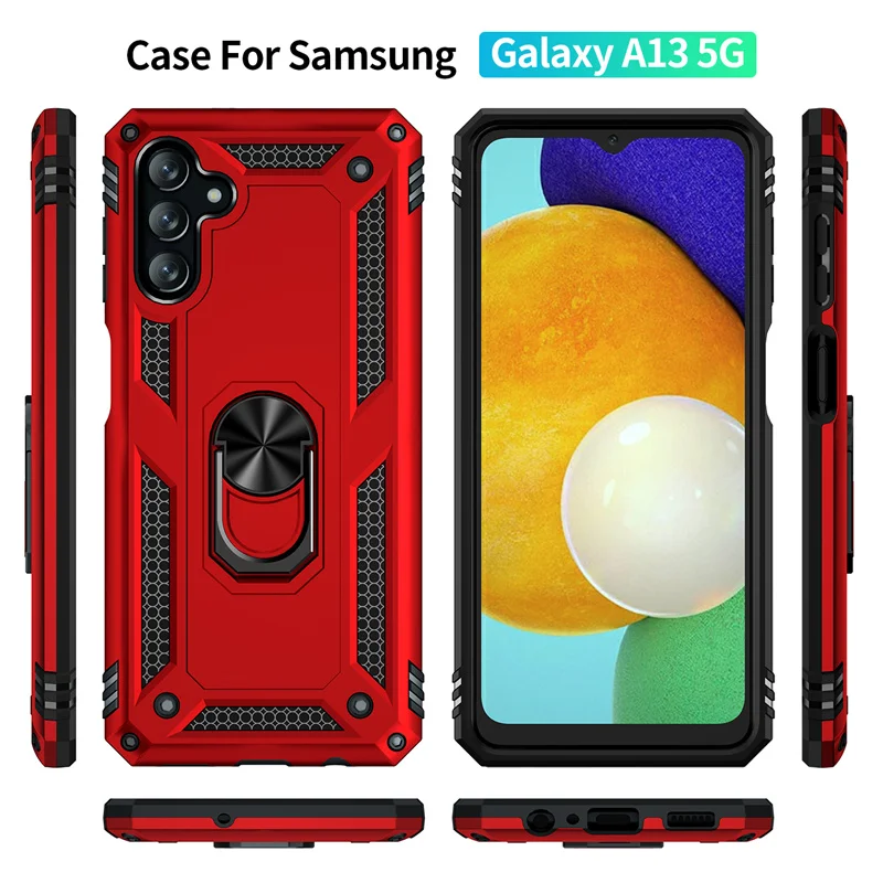For Samsung A04S Case Car Magnetic Ring Holder Armor Back Cover for Samsung Galaxy A04S A 04S SM-A047F Shockproof Phone Cases 2