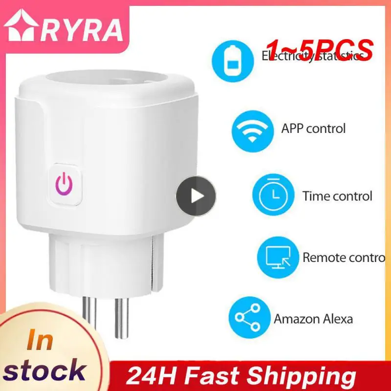 

1~5PCS Smart WiFi Plug Adaptor 16A Remote Voice Control Power Monitor Socket Outlet Timing Function work with Alexa Home