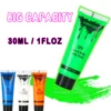 Bowitzki UV Body Paint 8 x 30ml Neon Face Paint Set 1 oz Black Light Glow Makeup Kit Fluorescent Face Paints for Music Festivals 2
