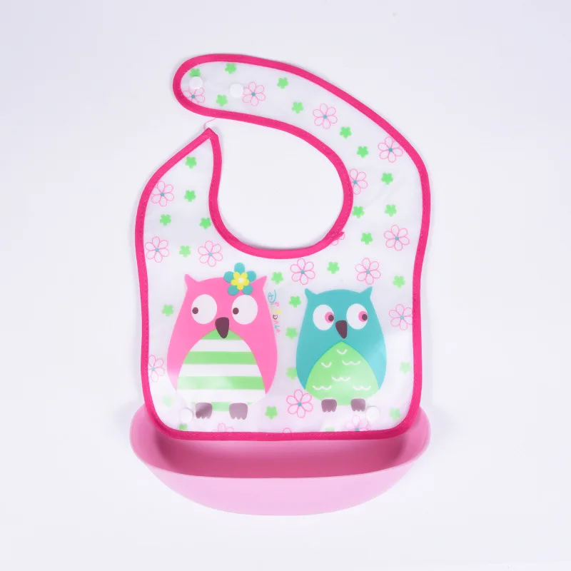 Detachable Rice Pocket Baby Bib Imitation Silicone Waterproof Bibs Burp Cloth Cartoon Adjustable Feeding Bavoir For Baby Kids silicone bib,silicone feeding bib,baby bib,feeding bib,cotton bib set,cotton bib