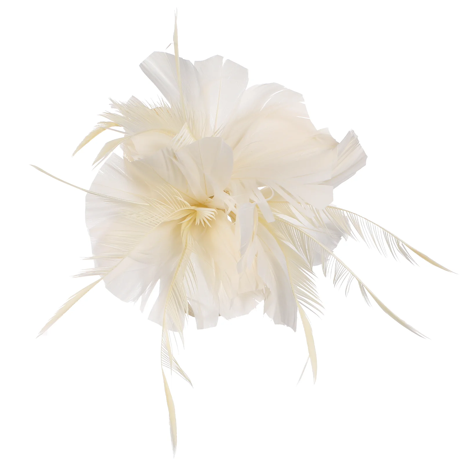 1Pc Fascinator Flower Hair Clip Hair Pin Flax Hair Clips 20s Headpiece for Wedding Banquet Prom Party ( White )