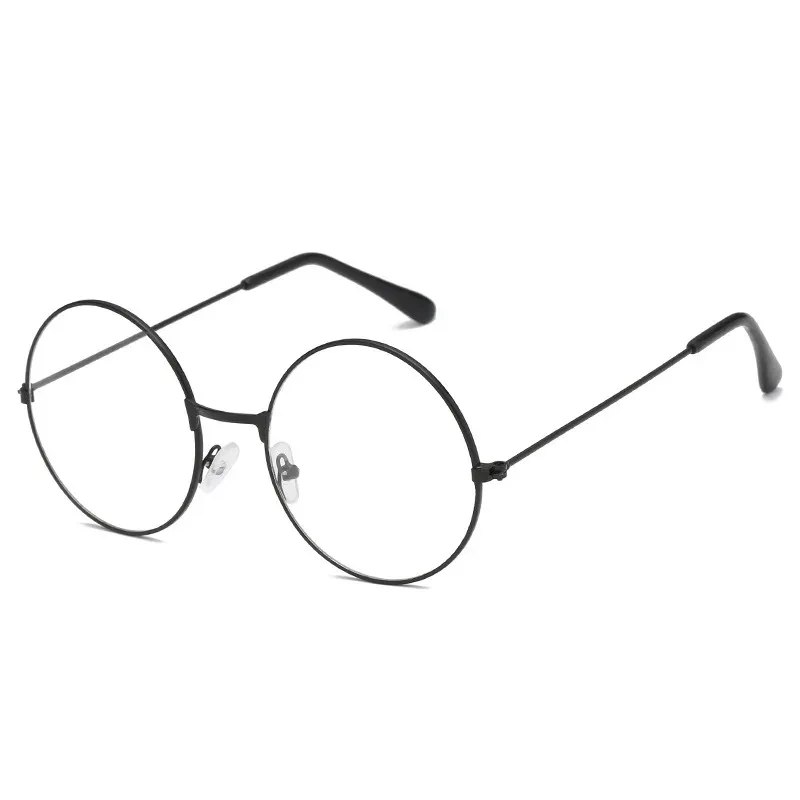 New Fashion Circular Retro Plain Eyeglasses Women Men Vintage Retro Metal Frame Metal Round Frame Glasses Transparent Lens