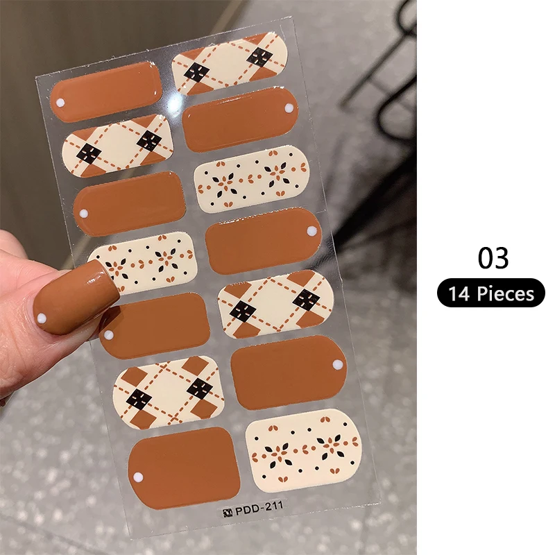 Waterproof No Baking Gel Nail Polish Film Long Lasting Full Sticker Gel Nail Stickers Gel Nail Patch Polish Strips DIY Nail Art 5