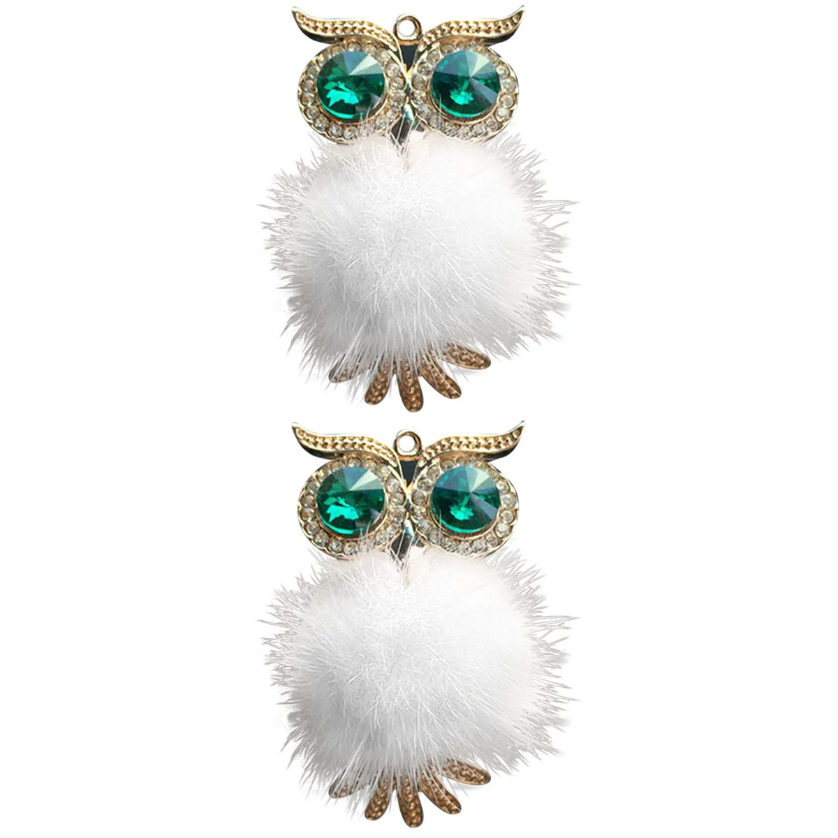 

2pcs Rhinestone Owl with Pompon Car Perfume Clip Decorative Aromatherapy Essential Oil Diffuser Vent Clip for Auto Vehicle
