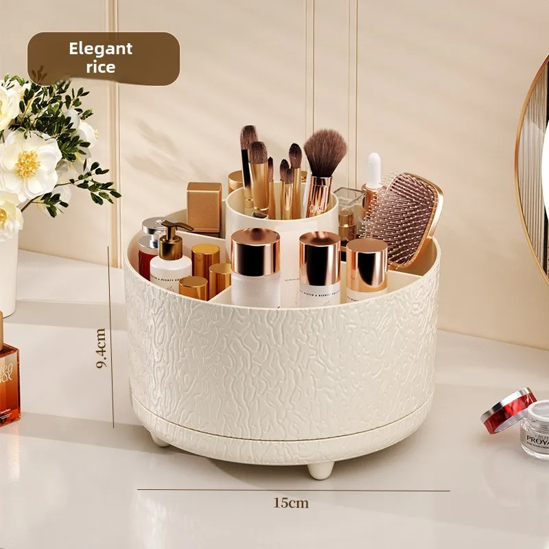 Glacier Pattern Plastic Pen Holder Desktop Rotating Cosmetic Storage Box Makeup Storage Box High-end 6