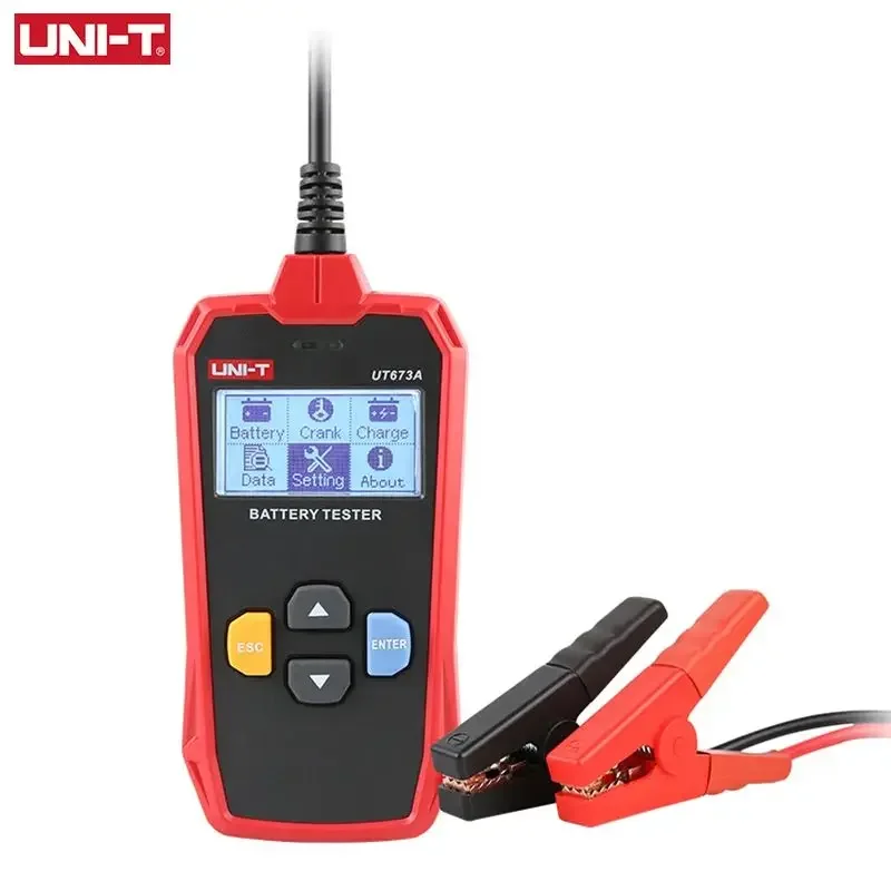 UNI-T Car Battery Tester UT673A UT675A 12V 24V DC Load Tester Capacity Meter Battery Checker Charging Circuit Cranking Test battery tester lithium battery tester