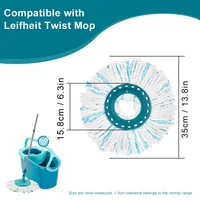 1/3/4PCS Microfiber Replacement Head Hands-free Rotating Mop Cloth for Leifheit Heads Clean Disc Mop Micro Cleaner Pad 2