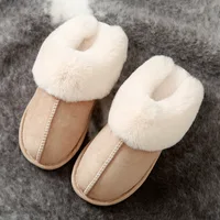 Winter Warm Cotton Slippers Women Men Home Shoes Furry Non-slip Indoor Slides Bedroom Couple Slippers Plush Female Shoes - Image 5