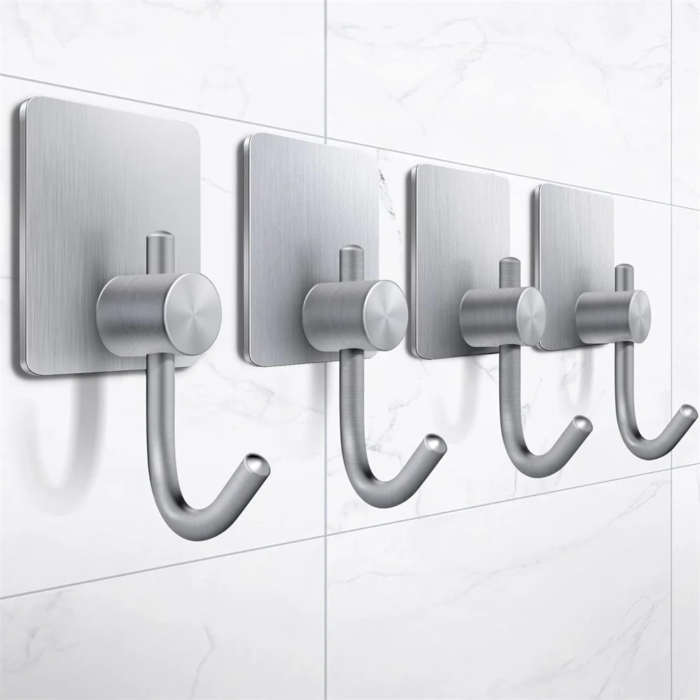 Ganci Autoadesivi In Acciaio Inox 3M – Set Da 1/2/3/4 Ganci, Resistenti, Max 2kg, Per Cucina E Bagno