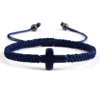 97775-89cbd5.jpg Bracelet en corde tressée fait main, turquoise naturelle, croix de Jésus, bracelet réglable pour homme, femme, couple, bijoux religieux porte-bonheur, cadeau