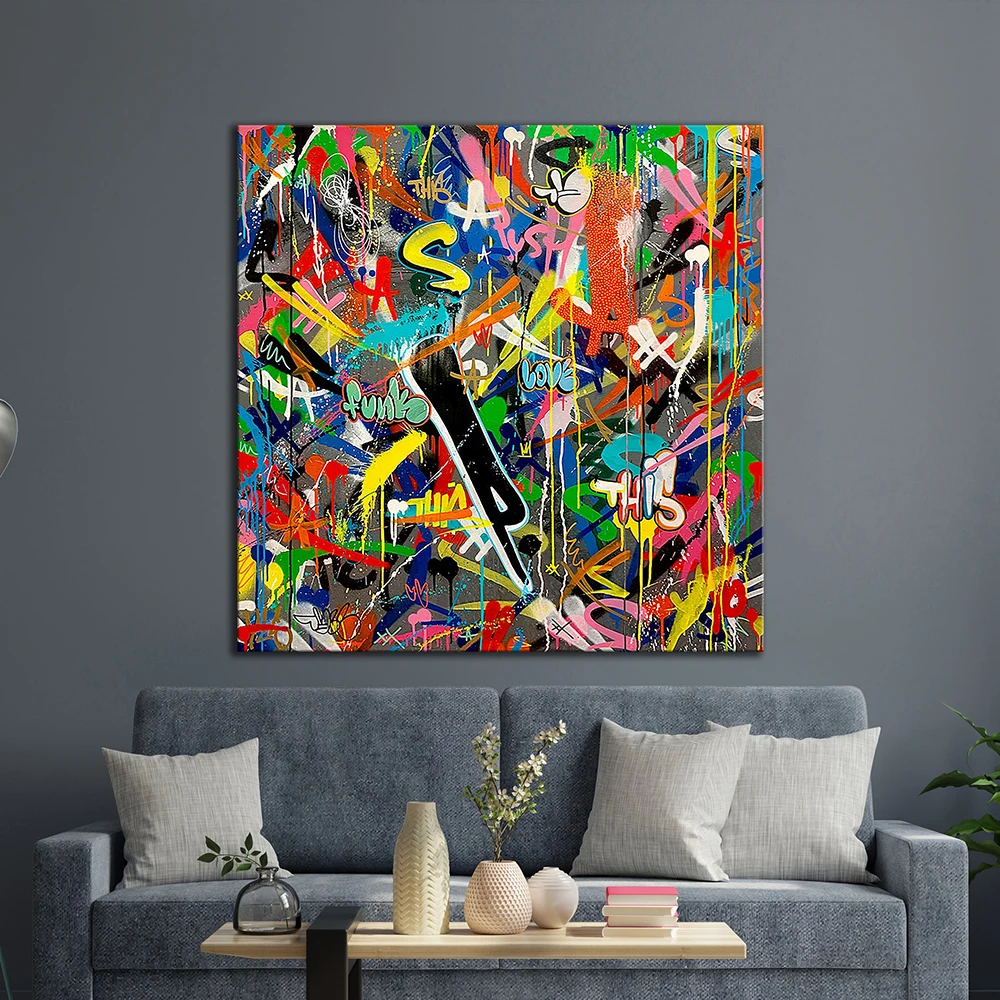 

Colorful Graffiti Wall Trend Poster Street Wall Art Abstract Painting Prints Living Room Home Modern Decor Painting Fashion Gift