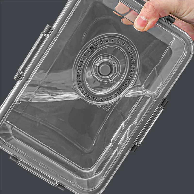 Vacuum Food Storage Container Transparent Fridge Organizer With Drain Net Capacity Food Dispenser For Kitchen-Y78A