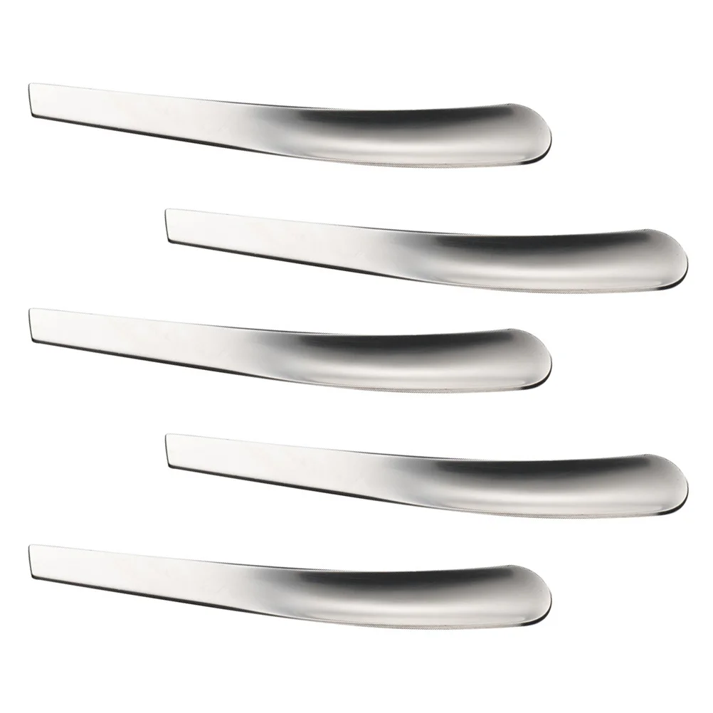 5 Pcs Egg Custard Kitchen Spoons Simple Cake Stainless Steel Accessory Food Serving Coffee Mixing