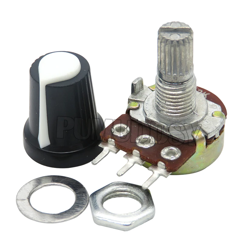WH148 1K 10K 20K 50K 100K 500K Ohm 15mm 3 Pin Linear Taper Rotary Potentiometer Resistor for Arduino With AG2 White Cap 5 Sets linear potentiometer rotary potentiometer potentiometer kit electronic components