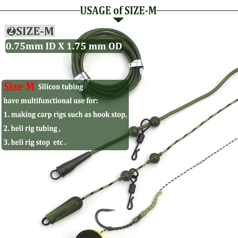 4 m Karpfen-Angelhaken, Silikonschlauch, Anti-Tangle-Rig-Schlauch für Sicherheit, Blei-Clip-System, Zubehör, Tackle-Haken, Anti-Tangle-Hülse – Detail 5