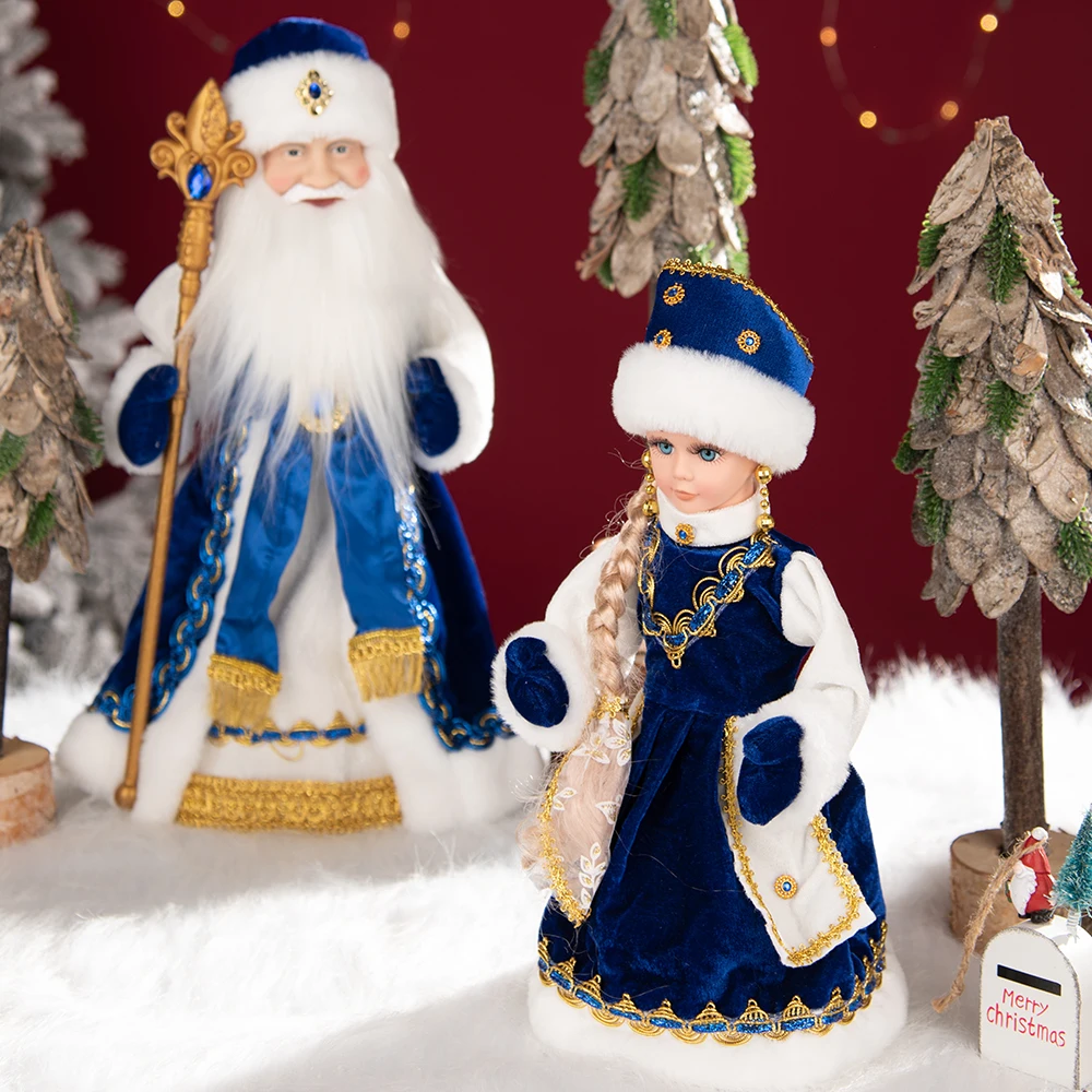 Christmas Electric Dolls Toy Decoration With Music Dance Birthday Gift For Kids New Year Home Ornament Russian Snegurochka Doll