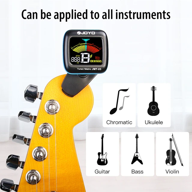 Accordeur à Clip Pour Guitare, Basse, Ukulélé, Violon - Chromatique, Portable, écran Couleur