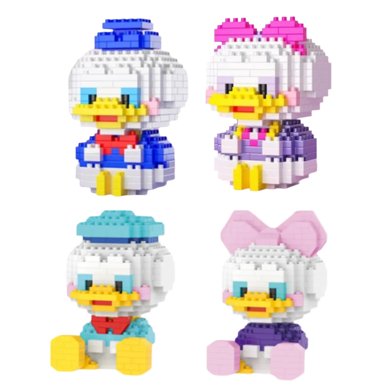 Disney Anime Daisy Duck Donald Duck Small particle building block assembly toy Plastic Mini Blocks Mickey Minnie Cartoon DIY building blocks toys