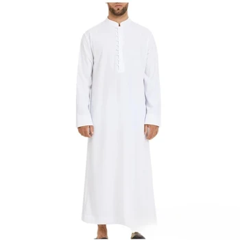 Muslim Loose Collar Saudi Round Collar Hui Robe Arab Middle Eastern Men's Clothing