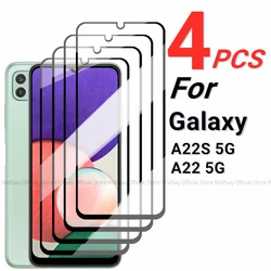 Premium Tempered Glass Screen Protector - Full Glue Cover (2/4 Pack) - 4PCS Tempered Glass (For Samsung A22S 5G)