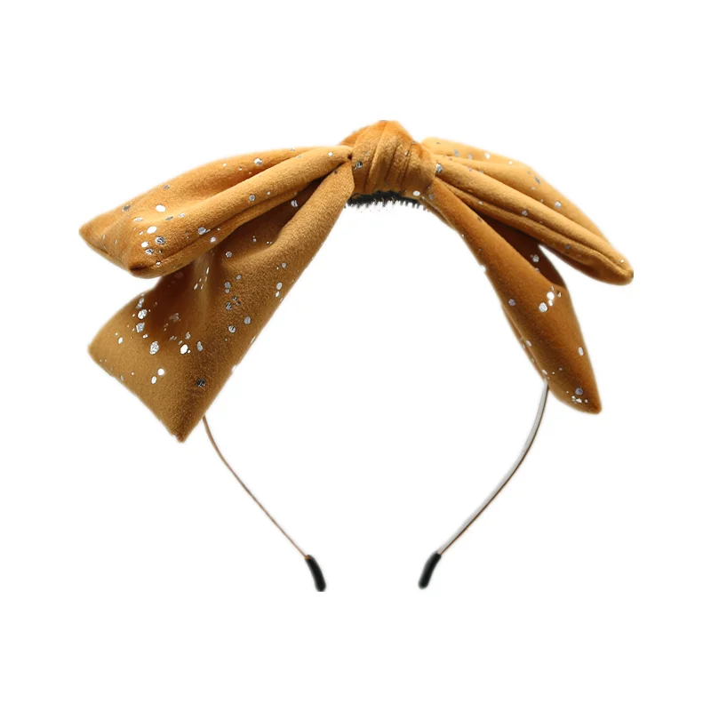 NEW WINTER Velvet with silver dot bow hairband Girls popular hair accessories