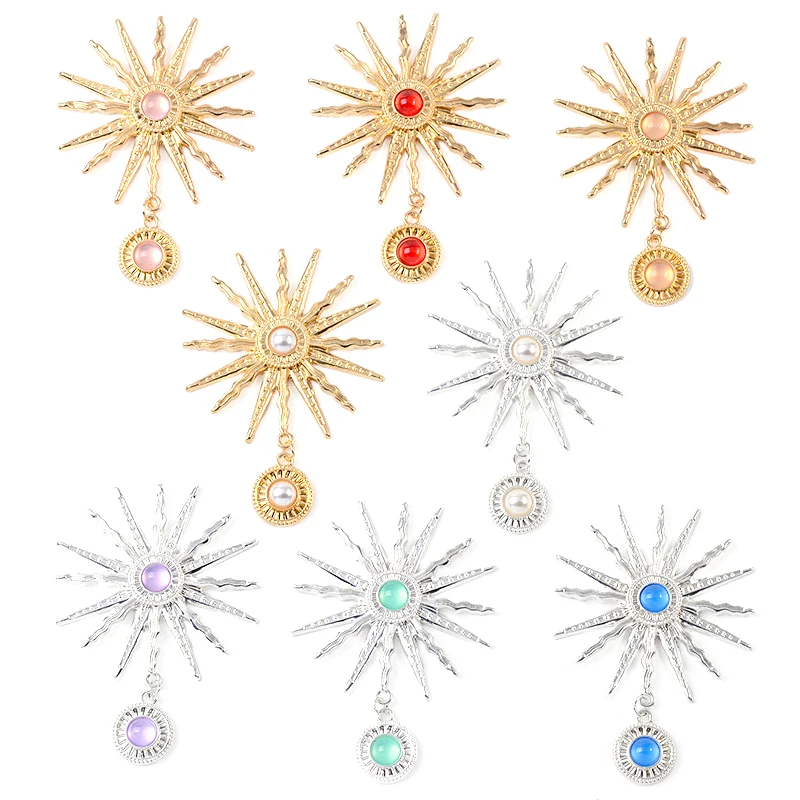 

WZNB 10Pcs Pearl Celestial Charms Sun God Alloy Pendant for Jewelry Making Handmade Earring Necklace Supplies Diy Accessories