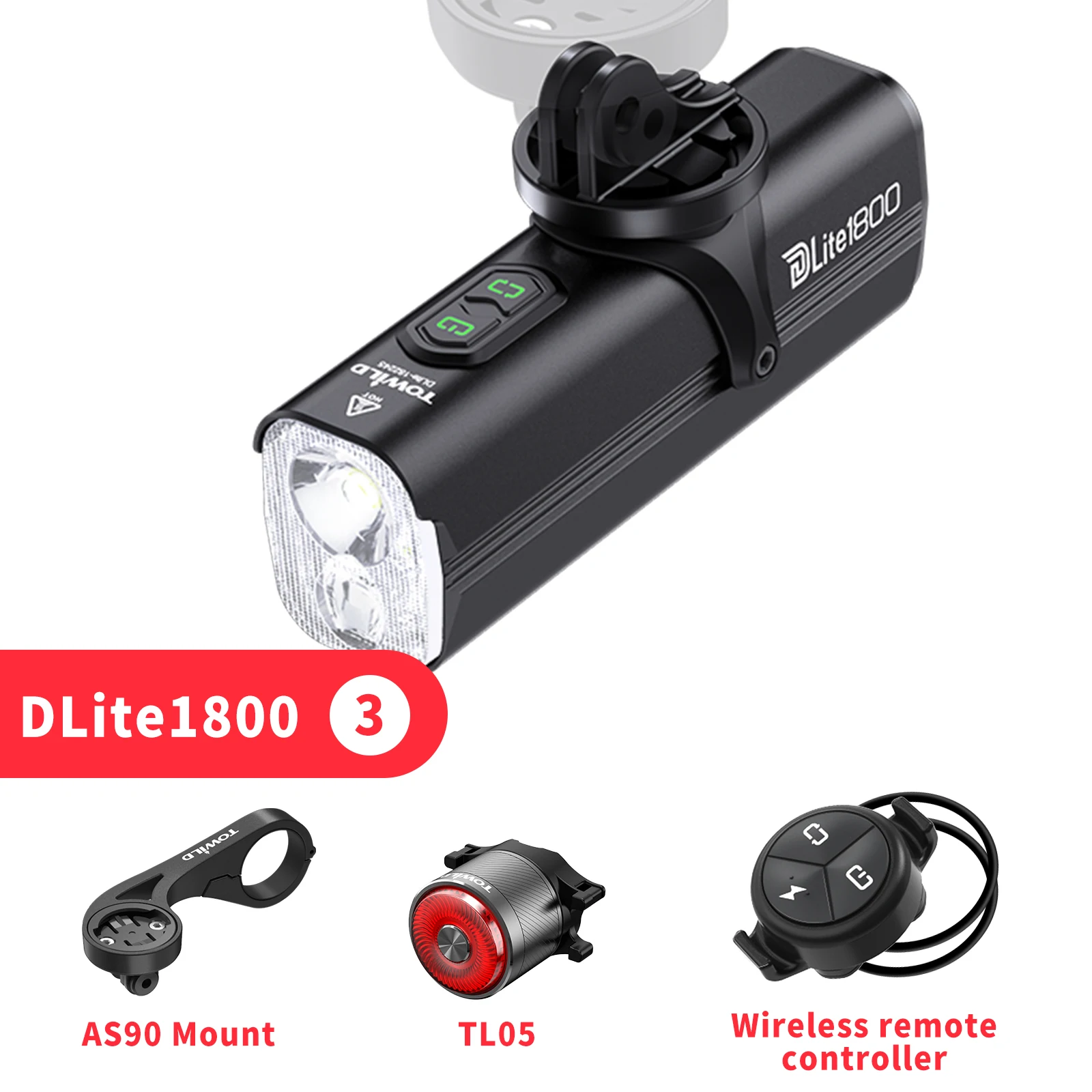 TOWILD Dlite 1800 Lumens Rechargeable Bike Front Light