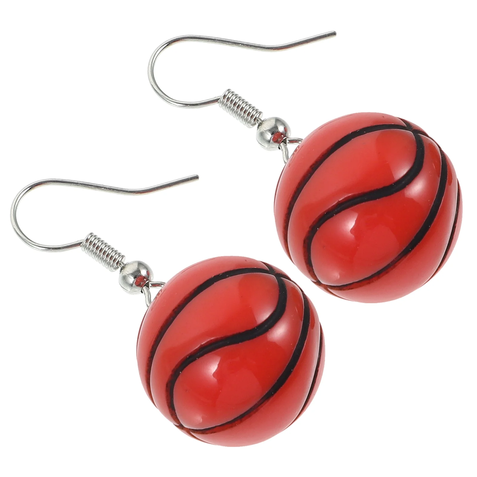 

1 Pair Sports Ear Pendant Resin Ear Dangle Adorable Sports Balls Earrings Sports Ear Decorations