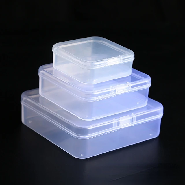 1pc Small Square Transparent Plastic Boxes Finishing Container Packaging  Storage Box 4*4*2.8CM - AliExpress