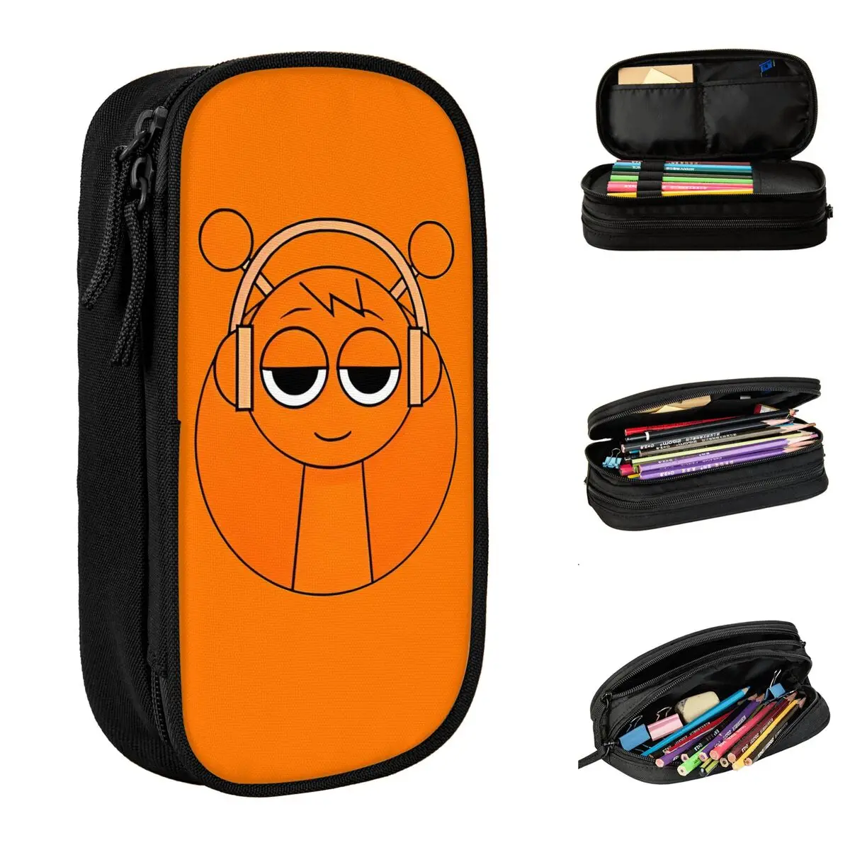 Fun Sprunki Incredibox Oren Pencil Cases Cartoon Anime Game Pencilcases Pen Holder for Student Bag School Supplies Stationery