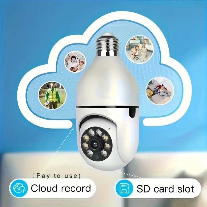 Ease Life App 1080P 2.4G E27 Light Bulb Security Camera Indoor Outdoor Wireless WiFi Camera Color Night Vision Motion Detection 5
